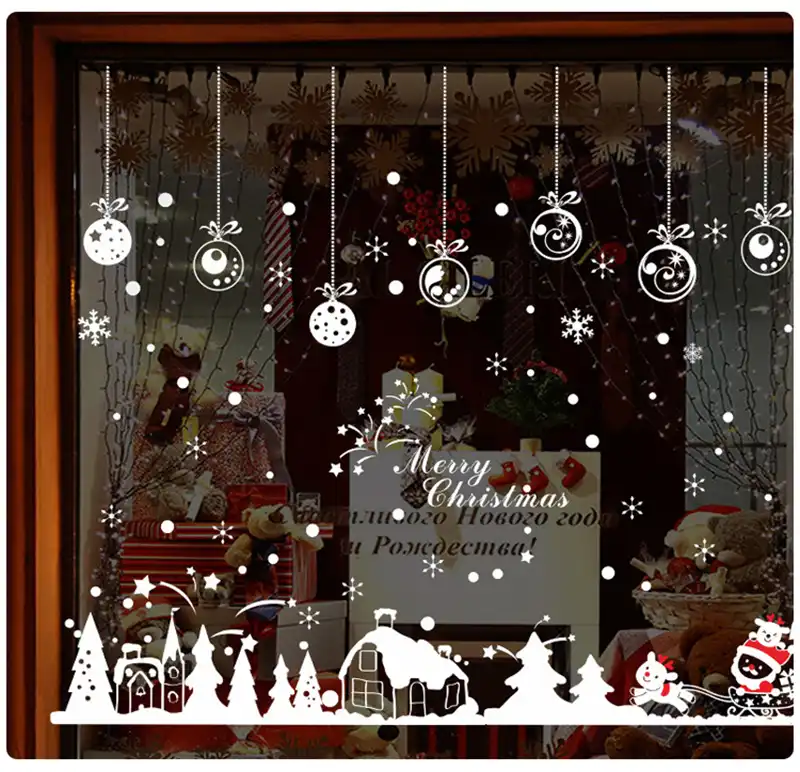 pvc christmas wall sticker home decal christmas decoration for