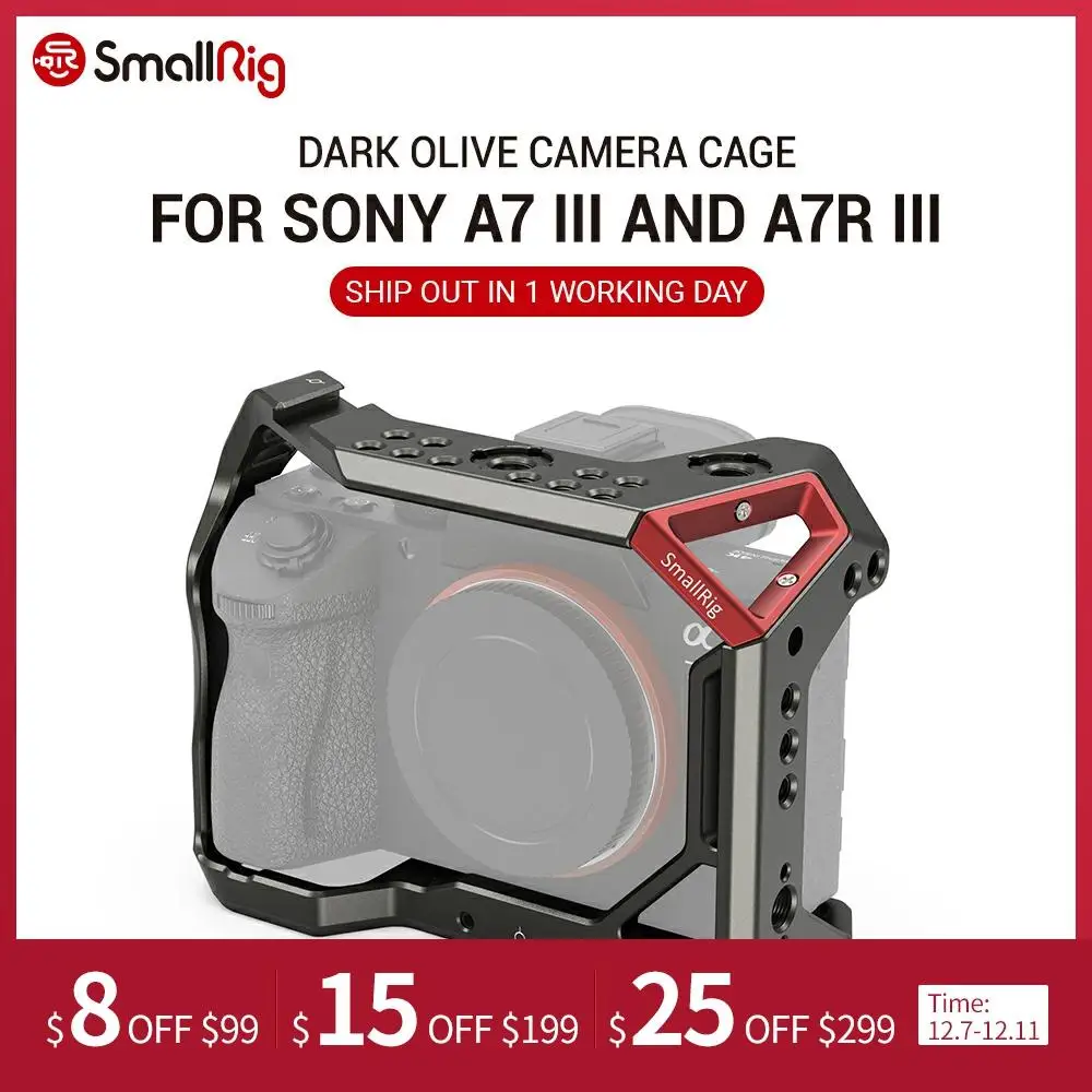 SmallRig Camera Cage For Sony A7 III And A7R III Dark Olive Appearance With ARRI-Style Cold Shoe Mount 1/4 screw DIY Kit CCS2645
SmallRig Camera Cage For Sony A7 III And A7R III Dark Olive Appearance With ARRI-Style Cold Shoe Mount 1/4 screw DIY Kit CCS2645