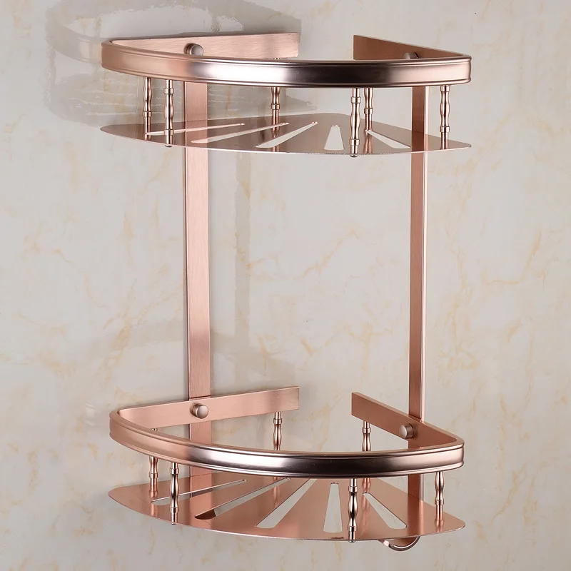 New Style Thick Alumimum Angle Bracket Fine Polishing Tyrant Gold/Rose Gold Double Layer Shelf
New Style Thick Alumimum Angle Bracket Fine Polishing Tyrant Gold/Rose Gold Double Layer Shelf