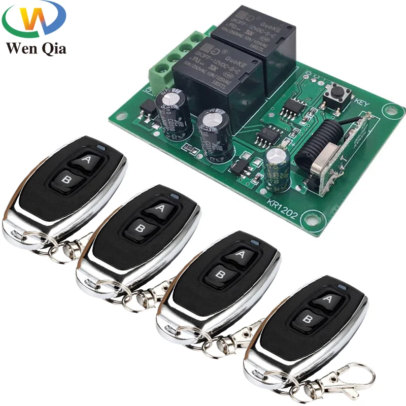 Remote Control 433Mhz DC 12V 2CH rf Relay Receiver and Transmitter for Garage Remote Switch and Change Motor Positive Negative
Remote Control 433Mhz DC 12V 2CH rf Relay Receiver and Transmitter for Garage Remote Switch and Change Motor Positive Negative