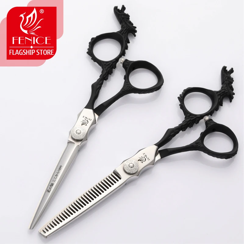 Fenice Hair Cutting Thinning Scissors Set Vintage Engraved Dragon Black Handle 6.0inch 30 Teeth V Shape Barber Scissors Hair
Fenice Hair Cutting Thinning Scissors Set Vintage Engraved Dragon Black Handle 6.0inch 30 Teeth V Shape Barber Scissors Hair