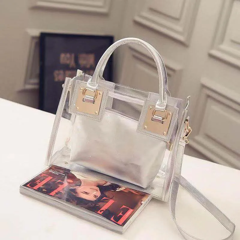 New Transparent Transparent PVC Shoulder Bag Lady Candy Color Lady Jelly Bag Wallet Solid Color Tote Bag Pouch Main Femme Handba
New Transparent Transparent PVC Shoulder Bag Lady Candy Color Lady Jelly Bag Wallet Solid Color Tote Bag Pouch Main Femme Handba
