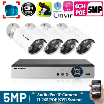 H.265 4CH 5MP POE NVR Kit CCTV System Face Detection Recognition POE IP Camera IR Outdoor Video Security Surveillance Set
H.265 4CH 5MP POE NVR Kit CCTV System Face Detection Recognition POE IP Camera IR Outdoor Video Security Surveillance Set