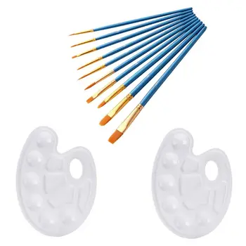 10 Pieces Nylon Hair Acrylic Brushes with Paint Tray Palettes Plastic 2 Pieces
10 Pieces Nylon Hair Acrylic Brushes with Paint Tray Palettes Plastic 2 Pieces