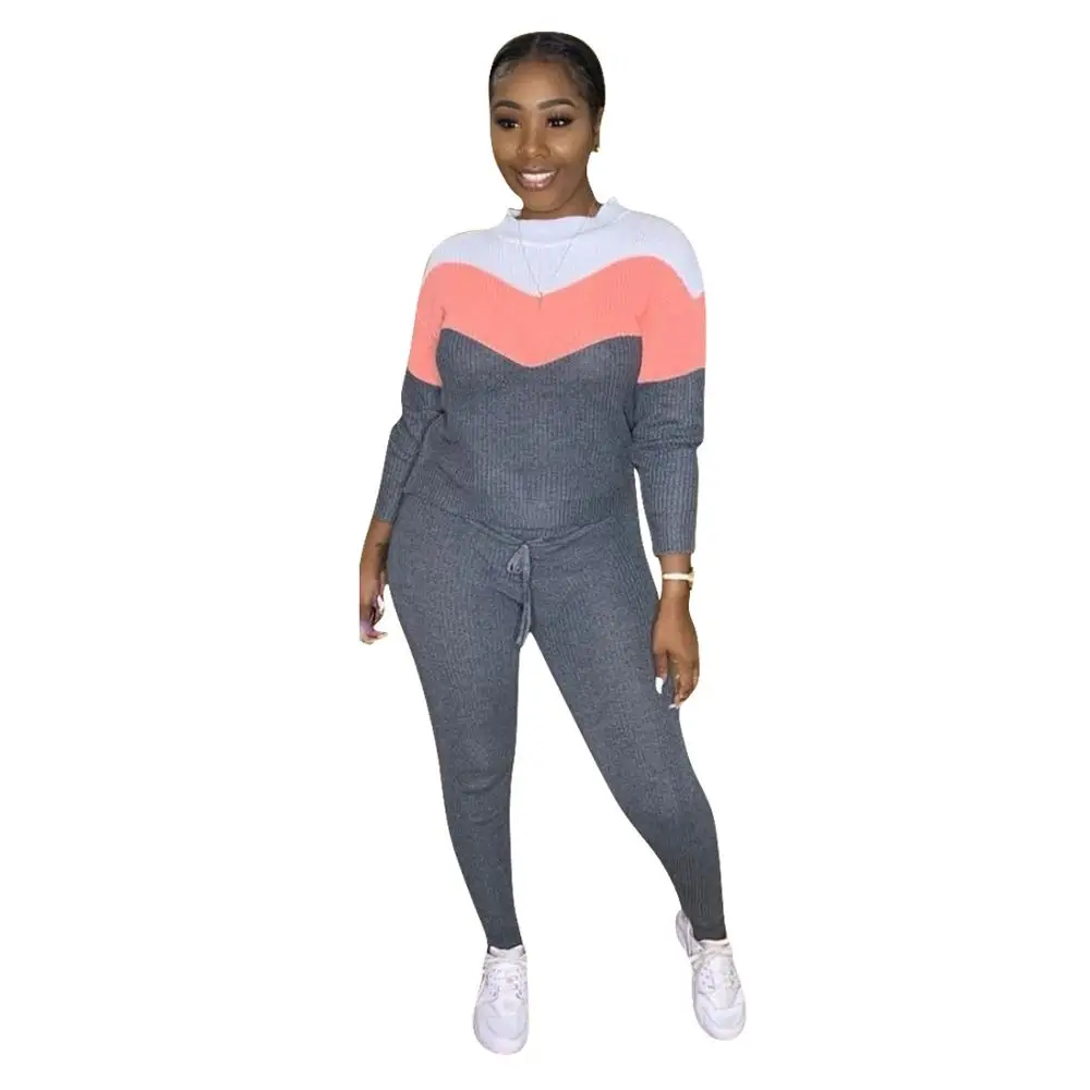 Draped Patchwork Drawstring Tracksuit Women Winter Knit Rib Fitness Long Sleeve Sweater Top + Pants Slim Two Piece Set Outfits
Draped Patchwork Drawstring Tracksuit Women Winter Knit Rib Fitness Long Sleeve Sweater Top + Pants Slim Two Piece Set Outfits