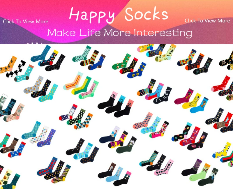 high quality happy socks woman funky colorful dots food cute