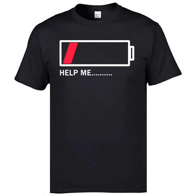 Help Me Battery Personalized T-Shirts Not Today Round Neck Pure Cotton Mens Tops Tees Short Sleeve Autumn Black Cheap Tee Shirt
Help Me Battery Personalized T-Shirts Not Today Round Neck Pure Cotton Mens Tops Tees Short Sleeve Autumn Black Cheap Tee Shirt