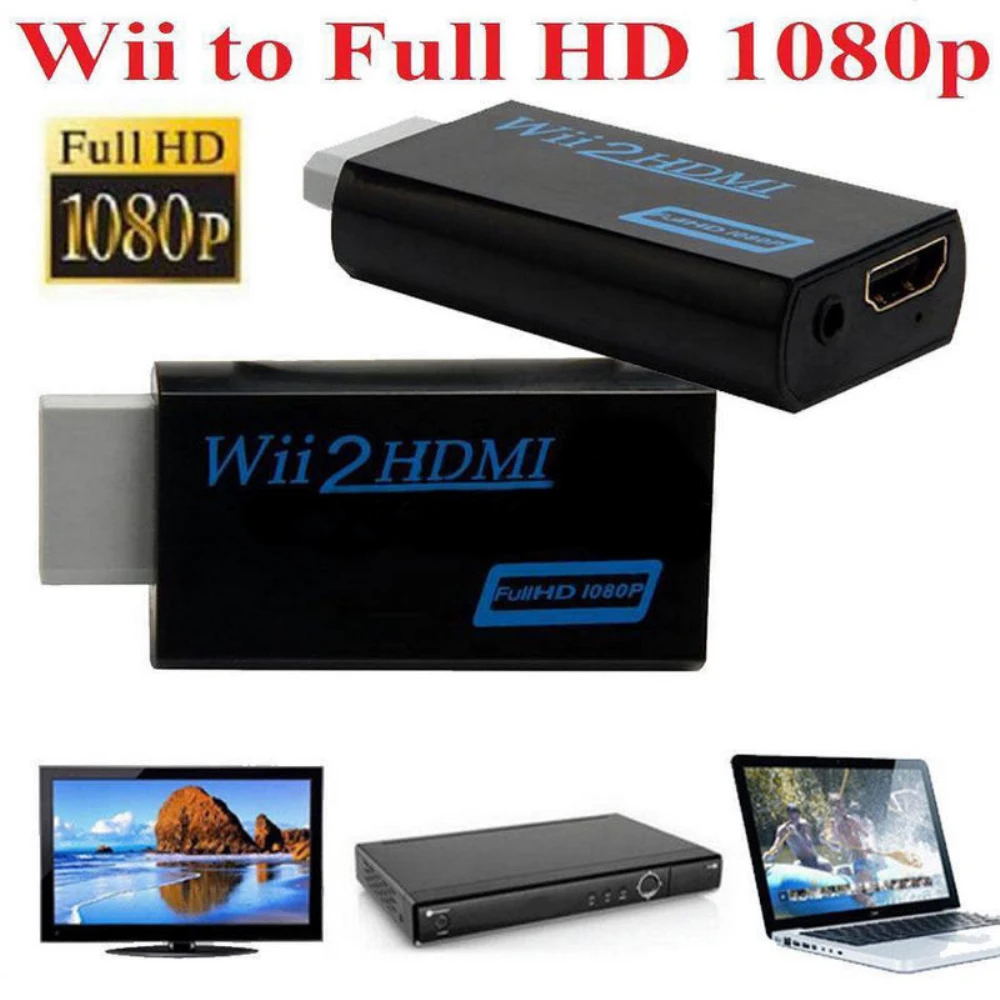 For Wii To HDMI 1080P Upscaling Converter Wii2HDMI Adapter Converters Full HD Output Upscaling 3.5mm Audio Video Output Newest
For Wii To HDMI 1080P Upscaling Converter Wii2HDMI Adapter Converters Full HD Output Upscaling 3.5mm Audio Video Output Newest