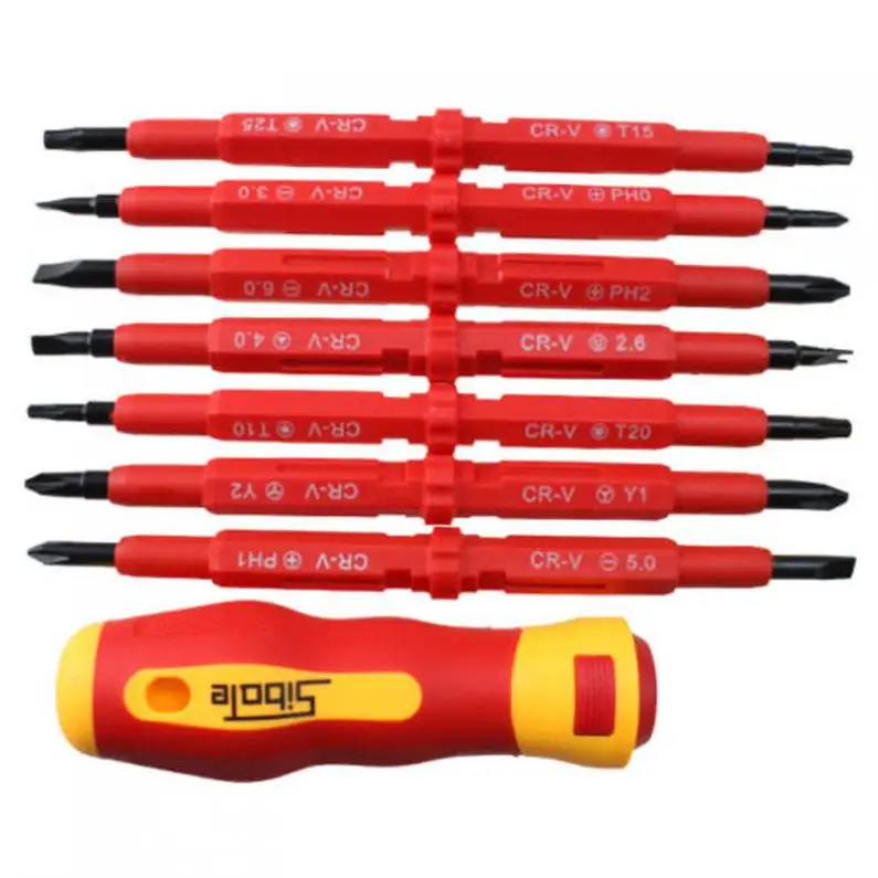 7pcs Multi-purpose Electrical Screwdriver Set Hand Tool Insulated Electrician Screw Driver with Magnetic Screwdriver Bits
7pcs Multi-purpose Electrical Screwdriver Set Hand Tool Insulated Electrician Screw Driver with Magnetic Screwdriver Bits