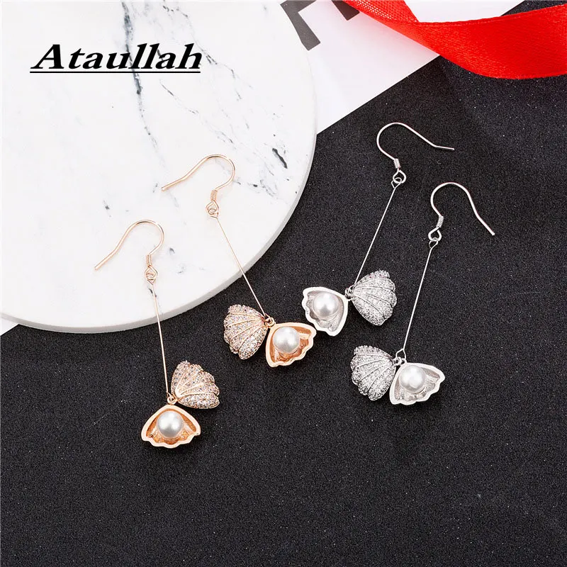 Ataullah Shell Pearl Earrings Sterling Silver 925 Jewelry Cubic Zirconia Dangle Hanging Long Drop Earrings for Women Gift EW039
Ataullah Shell Pearl Earrings Sterling Silver 925 Jewelry Cubic Zirconia Dangle Hanging Long Drop Earrings for Women Gift EW039