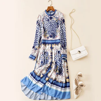 New National style printed knee length women s long sleeve slim temperament mid length dress
New National style printed knee length women s long sleeve slim temperament mid length dress