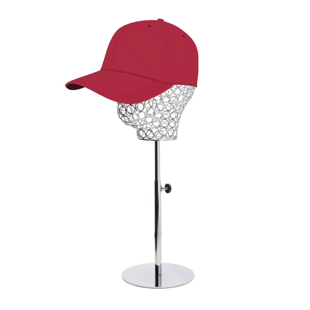 Adjustable Height Metal Mannequin Head Hat Caps Stand Display Rack Hair Wigs Holder Silver Adjustable Height Metal Mannequin Head Hat Caps Stand Display Rack Hair Wigs Holder Silver