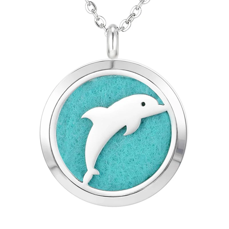 041 Essential Oil Diffuser Locket Pendant Necklace