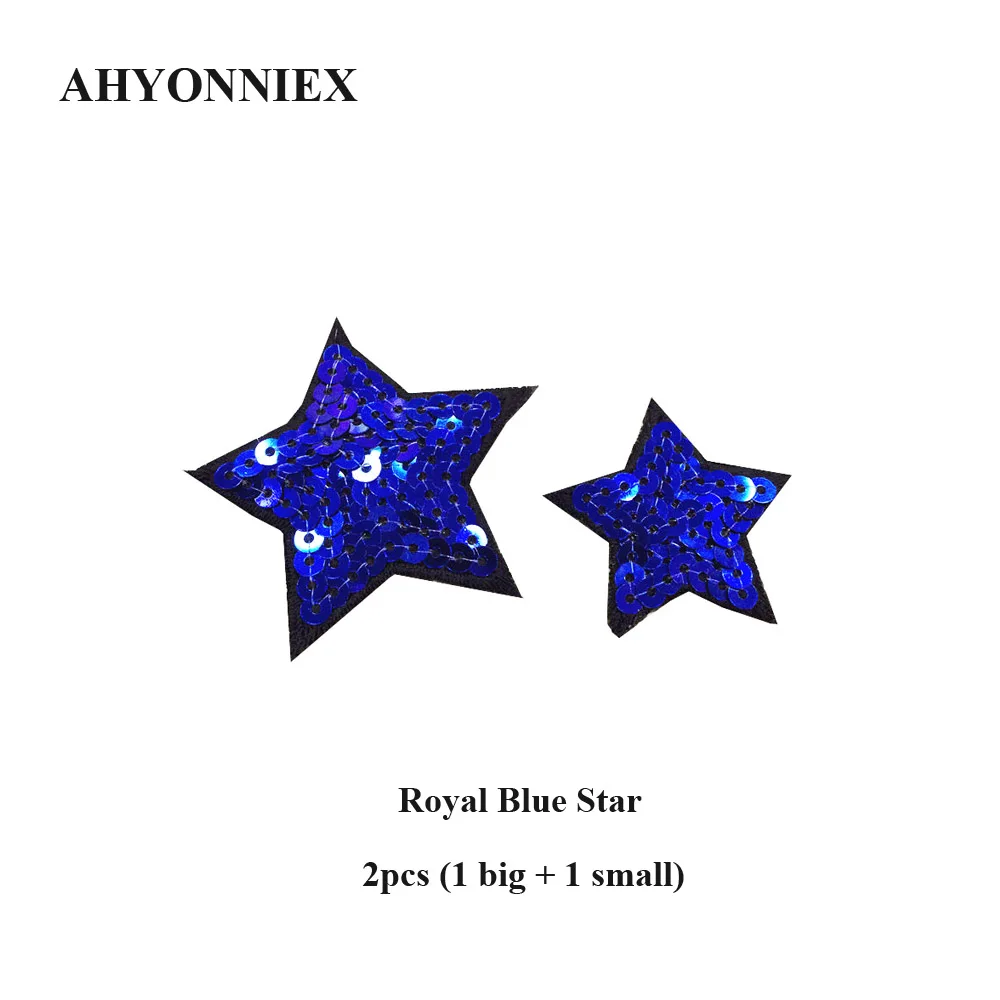 2pcs sequins golden silver yellow blue pink star