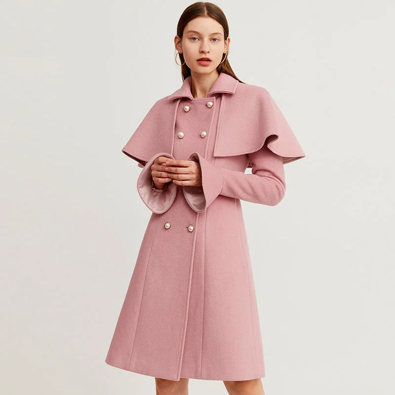 2023 Women Coat Outerwear Winter Clothing Fashion Warm Woolen Blends Female mid length Elegant Double Breasted Woolen Coat pink
2023 Women Coat Outerwear Winter Clothing Fashion Warm Woolen Blends Female mid length Elegant Double Breasted Woolen Coat pink