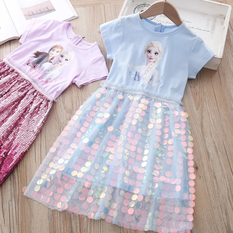 Disney Summer Little Girl Clothes Sequins Elsa Princess Costume Kids Dresses for Girls Outfits Party Birthday Clothing Vestidos
Disney Summer Little Girl Clothes Sequins Elsa Princess Costume Kids Dresses for Girls Outfits Party Birthday Clothing Vestidos