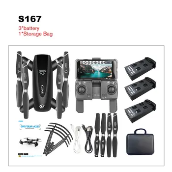 S167 GPS Drone With Camera 5G RC Quadcopter Drone 4K WIFI FPV Foldable Off-Point Flying Gesture Photos Video Helicopter Toy
S167 GPS Drone With Camera 5G RC Quadcopter Drone 4K WIFI FPV Foldable Off-Point Flying Gesture Photos Video Helicopter Toy