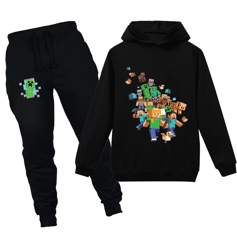 Minecrafted Girls Boys Clothing Sets Children's Clothes Tops Hoodies Tracksuits Suits Black Cotton 2Pcs Sweatshirts+trousers 
Minecrafted Girls Boys Clothing Sets Children's Clothes Tops Hoodies Tracksuits Suits Black Cotton 2Pcs Sweatshirts+trousers