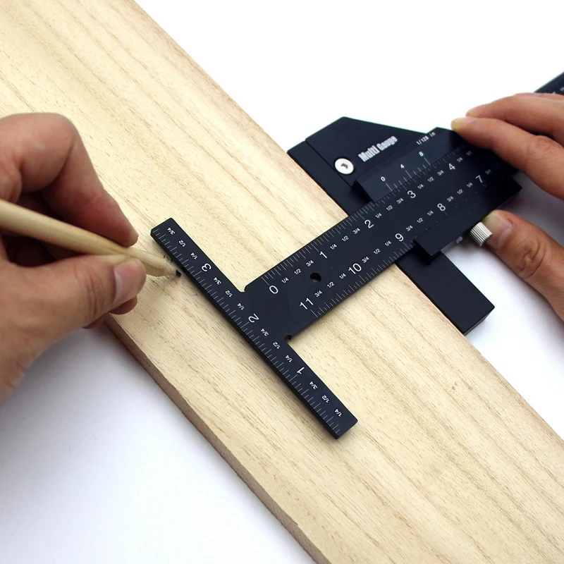 Andifany Multi Gauge Woodworking Multifunctional Ruler,Angle Ruler Woodworking Tools