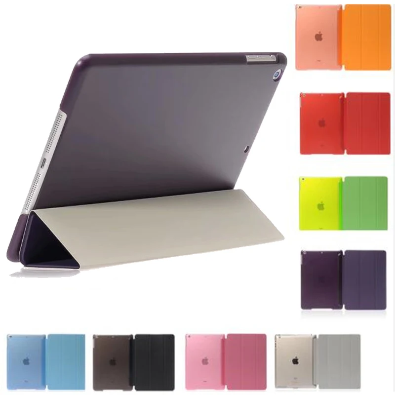 

Smart Flip Stand Cover For iPad Mini4 Ultra Slim PU Leather Case + PC translucent back case for ipad mini 4 Retina Display Capa