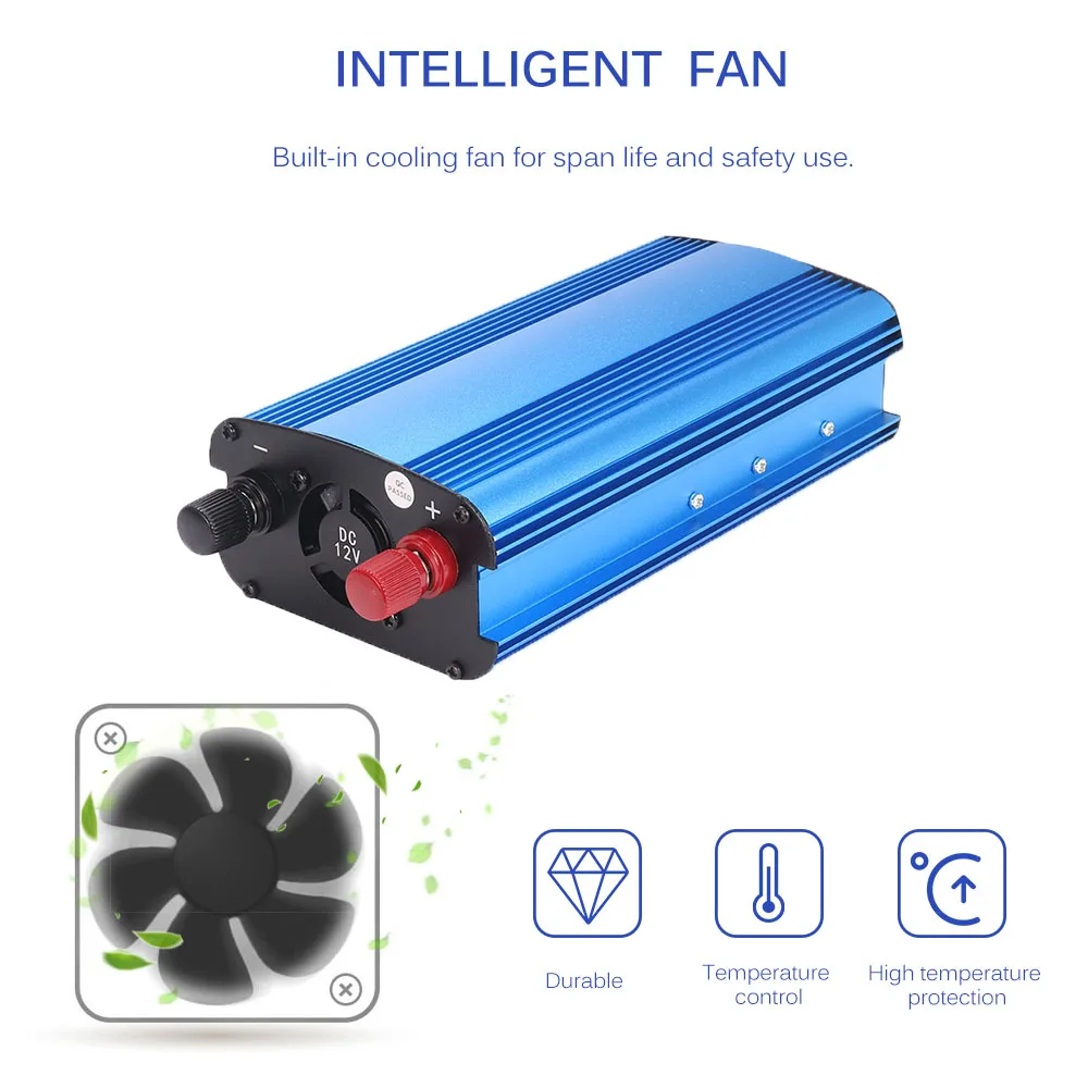 AOZBZ LED DC12 to 220V 3000W Solar Power Inverter AC Modified Sine Wave Converter Built-in Cooling Fan Manual Switch
AOZBZ LED DC12 to 220V 3000W Solar Power Inverter AC Modified Sine Wave Converter Built-in Cooling Fan Manual Switch