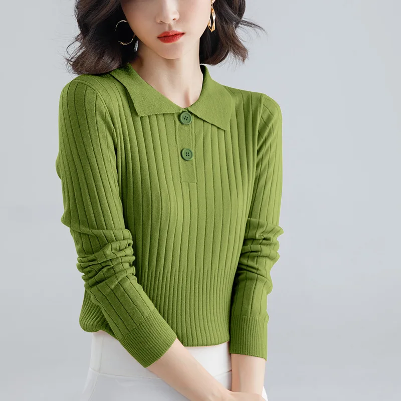 Casual Sweater Women 2019 Autumn Spring Knitted Sweater Turn-down Collar Long Sleeve Button Knitting Pullover Womens Sweaters
Casual Sweater Women 2019 Autumn Spring Knitted Sweater Turn-down Collar Long Sleeve Button Knitting Pullover Womens Sweaters
