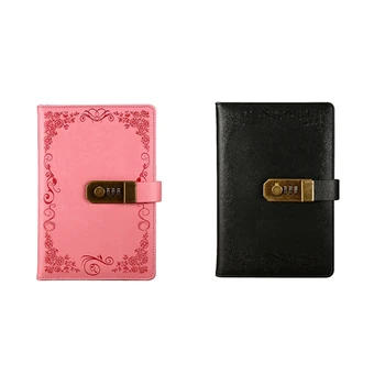 2x Black/Pink Diary with Lock Notebook A5 Vintage Lockable Paper PU Leather Note Book Traveler Journal Weekly Planner School Sta
2x Black/Pink Diary with Lock Notebook A5 Vintage Lockable Paper PU Leather Note Book Traveler Journal Weekly Planner School Sta