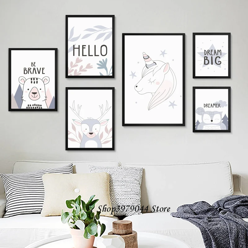 Cute Nordic Deer Cartoon Poster Owl Unicorn Canvas Art Painting Print Picture Baby Room Cartoon Poster Decoracion Home Unframed
Cute Nordic Deer Cartoon Poster Owl Unicorn Canvas Art Painting Print Picture Baby Room Cartoon Poster Decoracion Home Unframed