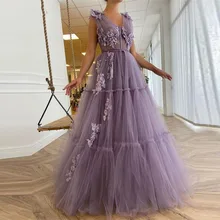 Aixiangsha Purple Evening Dresses V-Neck Strapless Appliques Floral Tulle Mono Draped A-LINE Fiesta Robe De Soiree
Aixiangsha Purple Evening Dresses V-Neck Strapless Appliques Floral Tulle Mono Draped A-LINE Fiesta Robe De Soiree