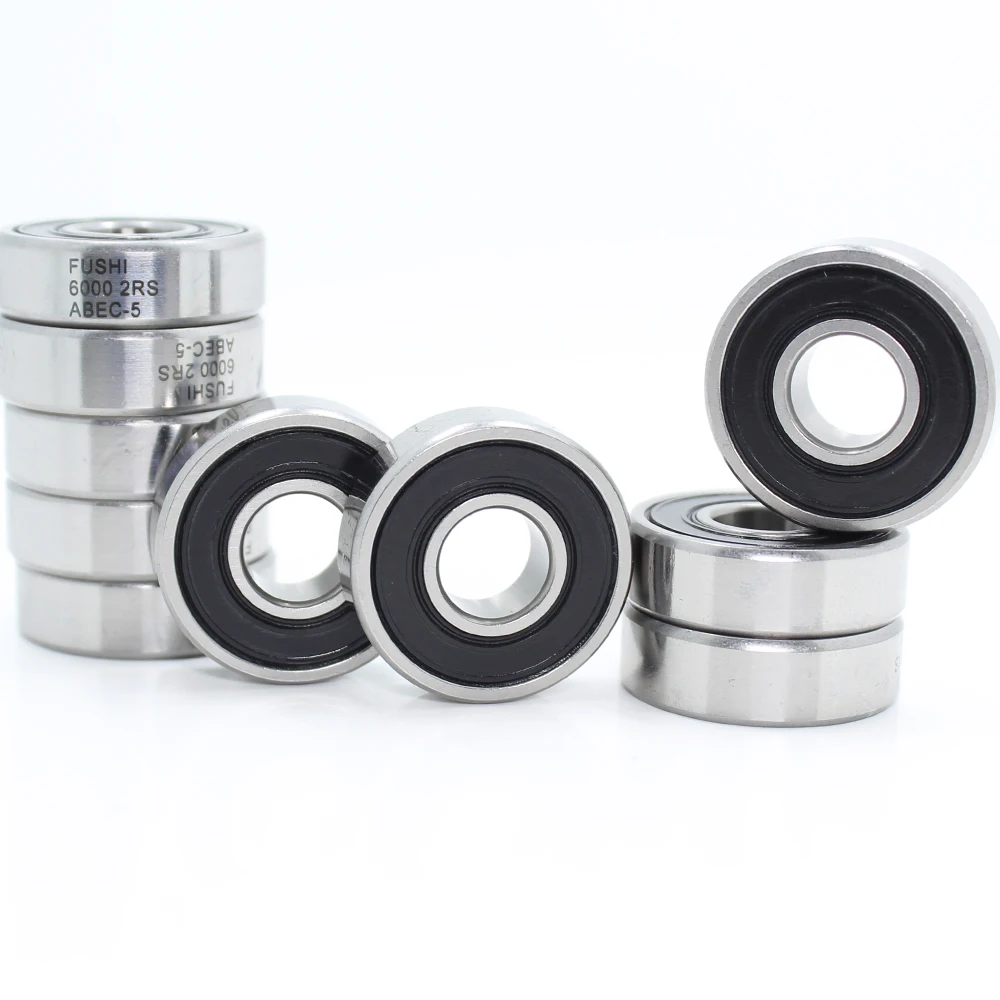 

6000-2RS Bearing ABEC-5 10PCS 10x26x8 mm Deep Groove 6000 2RS Ball Bearings 6000RS 180100 RS