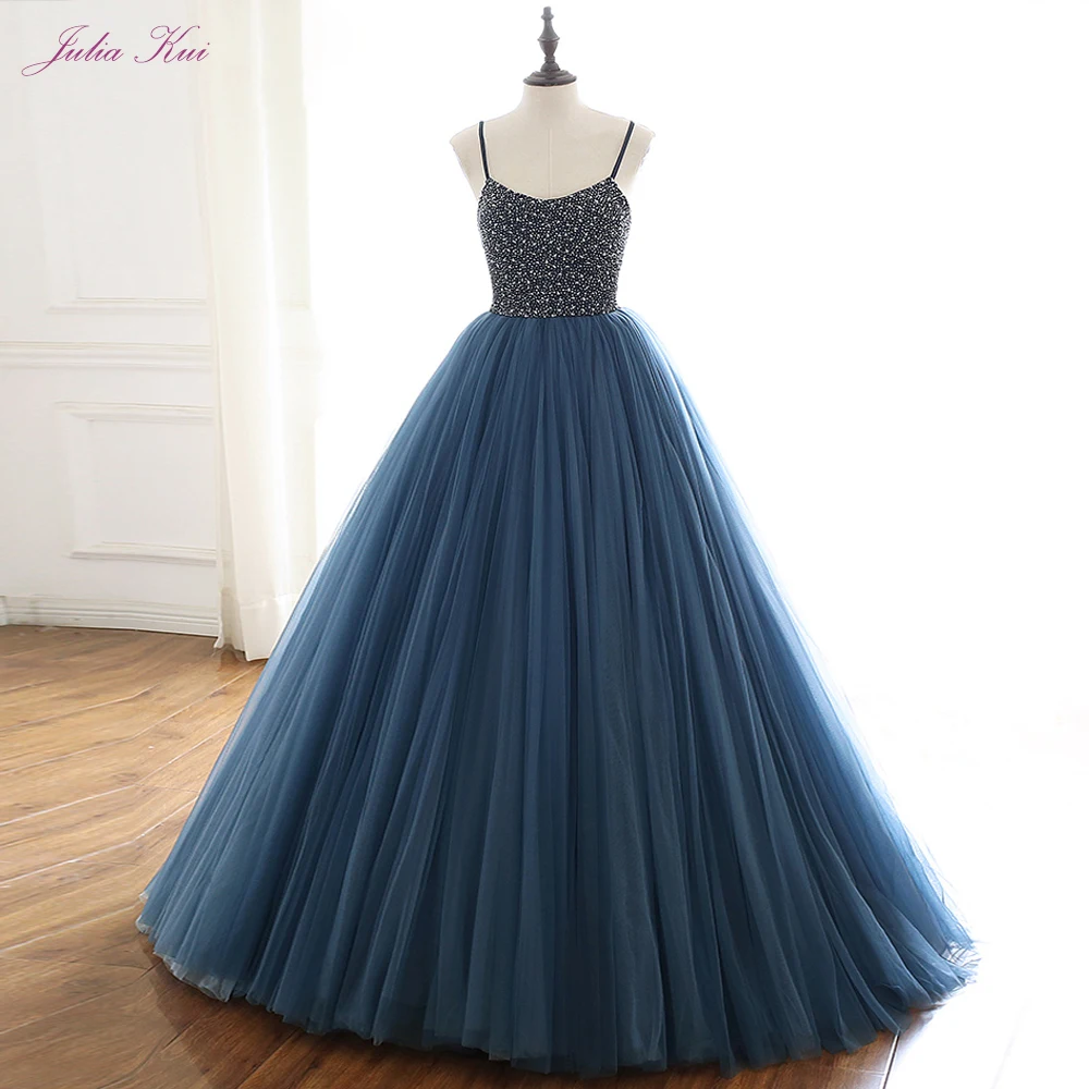 Julia Kui Navy Blue A-Line Spaghetti Strap Evening Dress With Lace Up Closure Beading Vestido De Festa
Julia Kui Navy Blue A-Line Spaghetti Strap Evening Dress With Lace Up Closure Beading Vestido De Festa