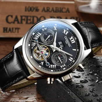 Casual Fashion CARNIVAL Mens Top Brand Luxury Automatic Mechanical Tourbillon Watch Men Waterproof Leather Calendar week Watches
Casual Fashion CARNIVAL Mens Top Brand Luxury Automatic Mechanical Tourbillon Watch Men Waterproof Leather Calendar week Watches