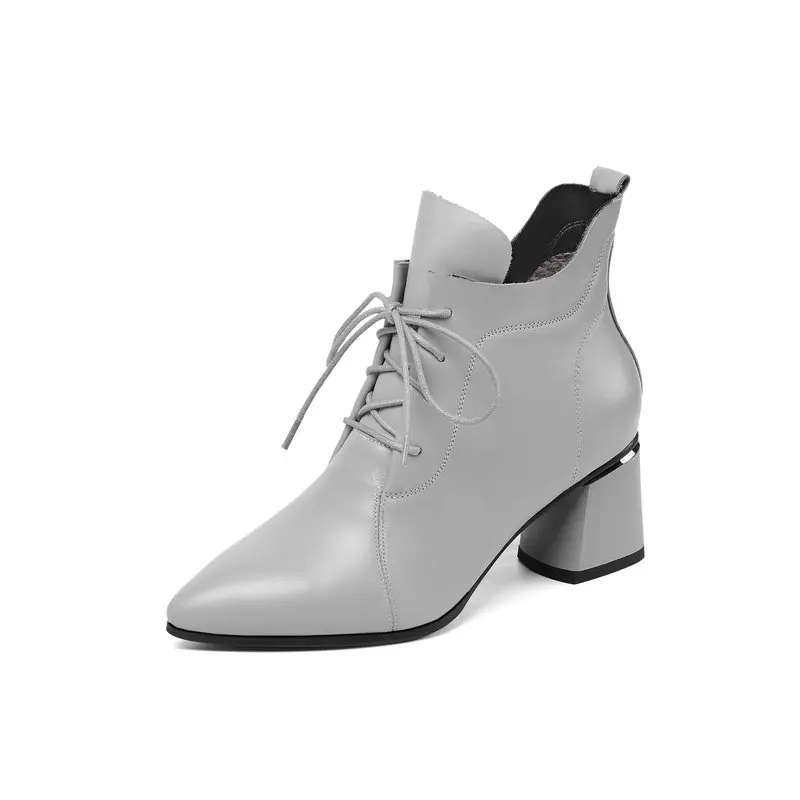 NEMAONE Women's Boots genuine leather ankle Boots lace up High Heels Shoes Woman spring autumn Female Boots Large size 34-45 
NEMAONE Women's Boots genuine leather ankle Boots lace up High Heels Shoes Woman spring autumn Female Boots Large size 34-45