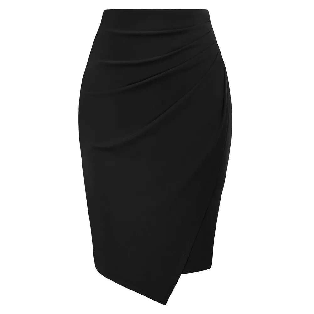 

KK Women Overlay Decorated Skirt High Waist Ruched Skirts Office Lady Work Wear Sexy Elegant Summer Knee-length Bodycon Skirt OL