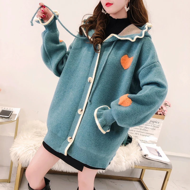 Plus size women 2020 spring autumn sweater coat mid-length loose Korean style lazy thick hooded knitted cardigan coat female
Plus size women 2020 spring autumn sweater coat mid-length loose Korean style lazy thick hooded knitted cardigan coat female