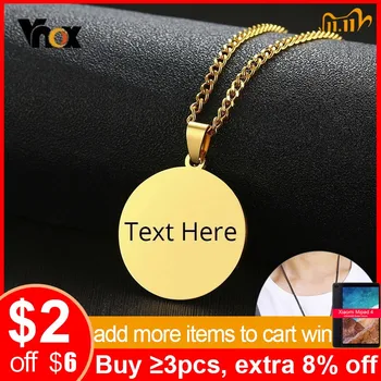 Vnox Personalized Simple Round Pendant for Men Women Glossy Plain Stainless Steel Necklace Custom Unique Jewelry with 24" Chain
Vnox Personalized Simple Round Pendant for Men Women Glossy Plain Stainless Steel Necklace Custom Unique Jewelry with 24" Chain