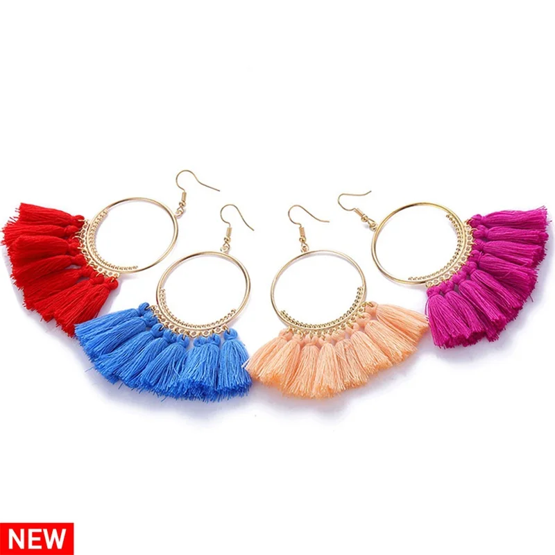 

Bohemian Handmade Earrings For Women Boho Style Woman Tassel Earring Female Jewelry Bridal Fringed Vintage Long Earrinngs Gifts