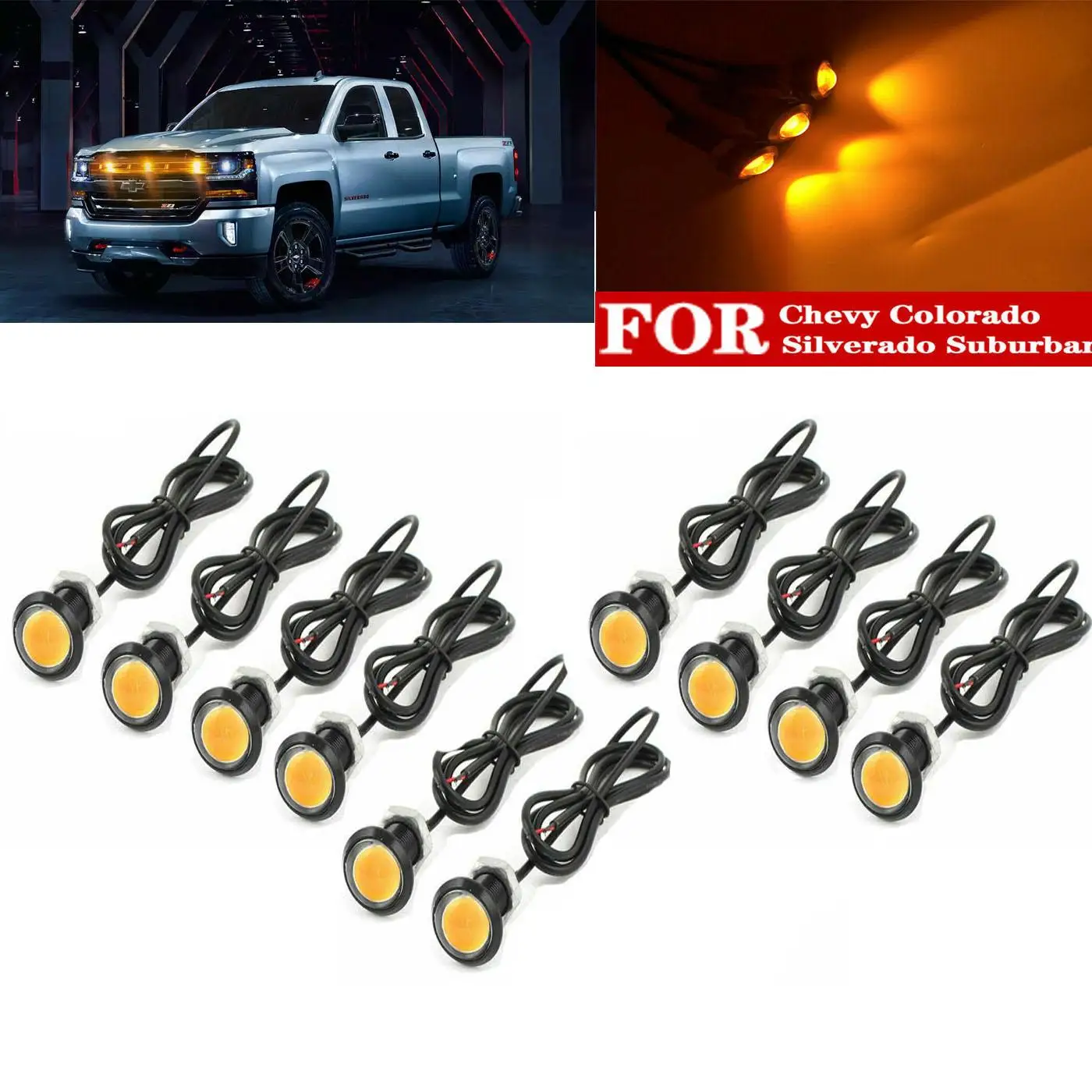 10pcs Waterproof Raptor SVT Style LED Amber White Pink Blue Grille Mark light For Ford Chevy Colorado Silverado
10pcs Waterproof Raptor SVT Style LED Amber White Pink Blue Grille Mark light For Ford Chevy Colorado Silverado