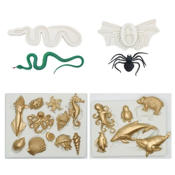 Rattlesnake Spider Keychain Earrings DIY Resin Casting Molds Shell Conch Octopus Penguin Bear Molds Jewelry Making Tools
Rattlesnake Spider Keychain Earrings DIY Resin Casting Molds Shell Conch Octopus Penguin Bear Molds Jewelry Making Tools