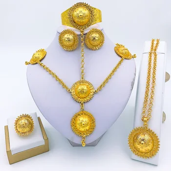 Liffly Dubai Luxury Jewelry Long Pendant Necklace Round Shape Big Bracelet Charm Women Party Earrings Ring Fashion Jewelry Set
Liffly Dubai Luxury Jewelry Long Pendant Necklace Round Shape Big Bracelet Charm Women Party Earrings Ring Fashion Jewelry Set