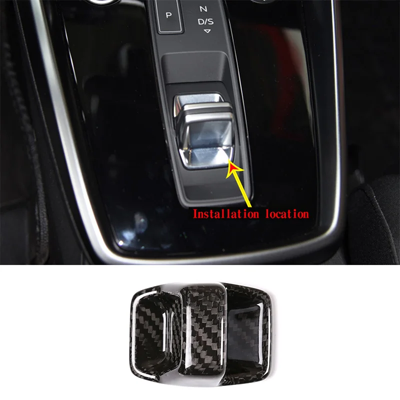 

For 2020-2021 Audi A3L real carbon fiber central control shift gear head decorative protective cover sticker interior trim