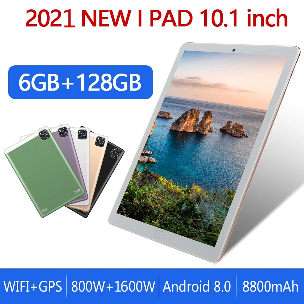 2021 Smart 10.1inch Tablet Android 8.0 4G SIM WIFI GPS Bluetooth 10 Core IPS HD Screen 6GB RAM 128GB ROM Kids Learning PC | Компьютеры и
