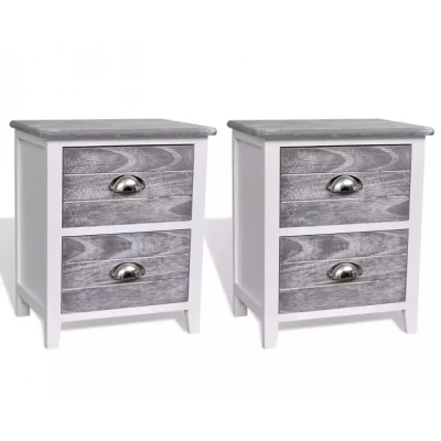 2 bedside tables with 2 drawers, grey and white Simple and generous, can be used as a bedside table or telephone stand.
2 bedside tables with 2 drawers, grey and white Simple and generous, can be used as a bedside table or telephone stand.