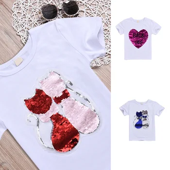 Girls Sequins T-Shirt Baby Lovely Girls Cartoon Top Short Kids Short Sleeve Scoop Neck Summer Breathable Top
Girls Sequins T-Shirt Baby Lovely Girls Cartoon Top Short Kids Short Sleeve Scoop Neck Summer Breathable Top