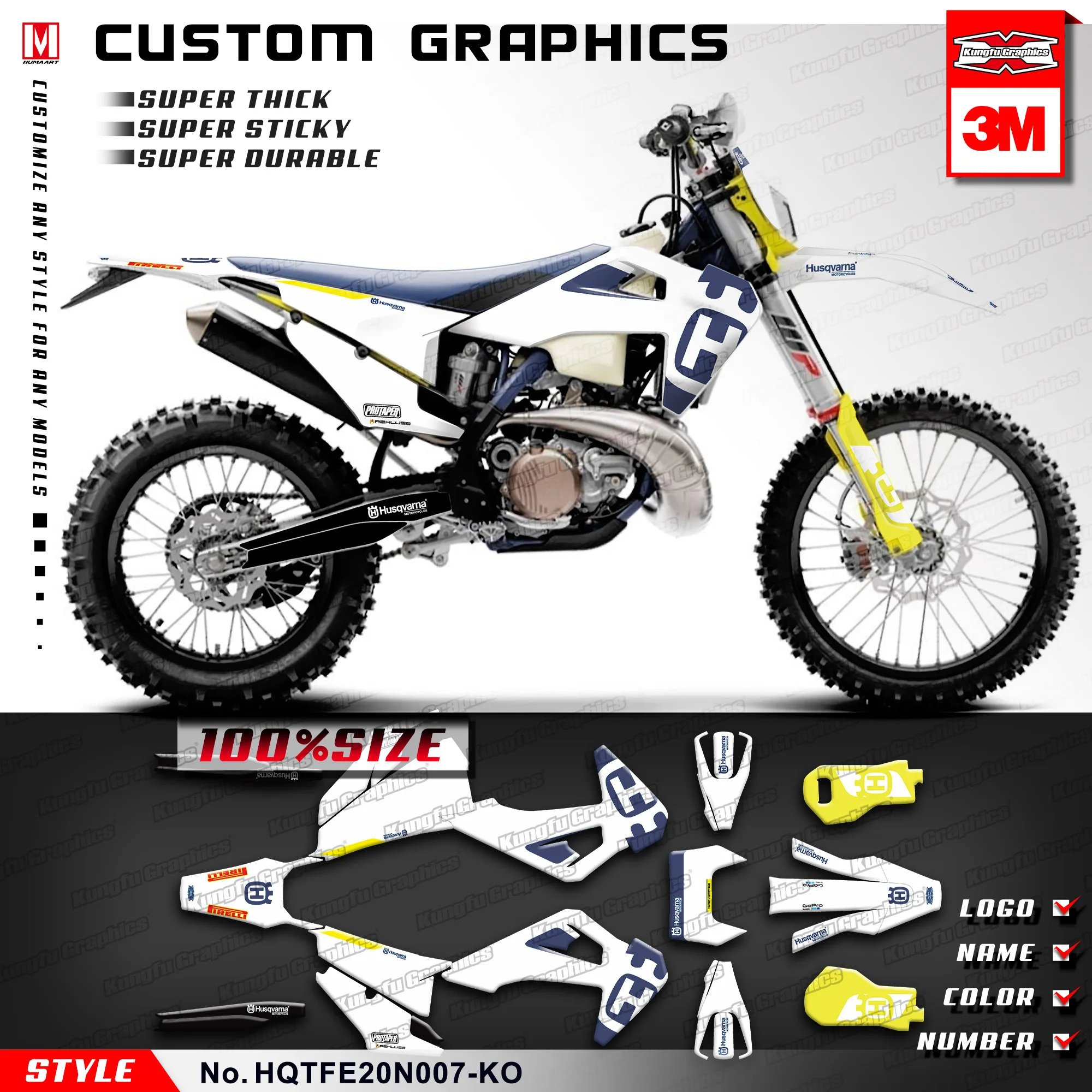 KUNGFU GRAPHICS Motorcycle MX Decals Waterproof Stickers Wrap Kit for Husqvarna TE 150i 250i 300i FE250 FE350 FE450 FE501 2020 
KUNGFU GRAPHICS Motorcycle MX Decals Waterproof Stickers Wrap Kit for Husqvarna TE 150i 250i 300i FE250 FE350 FE450 FE501 2020