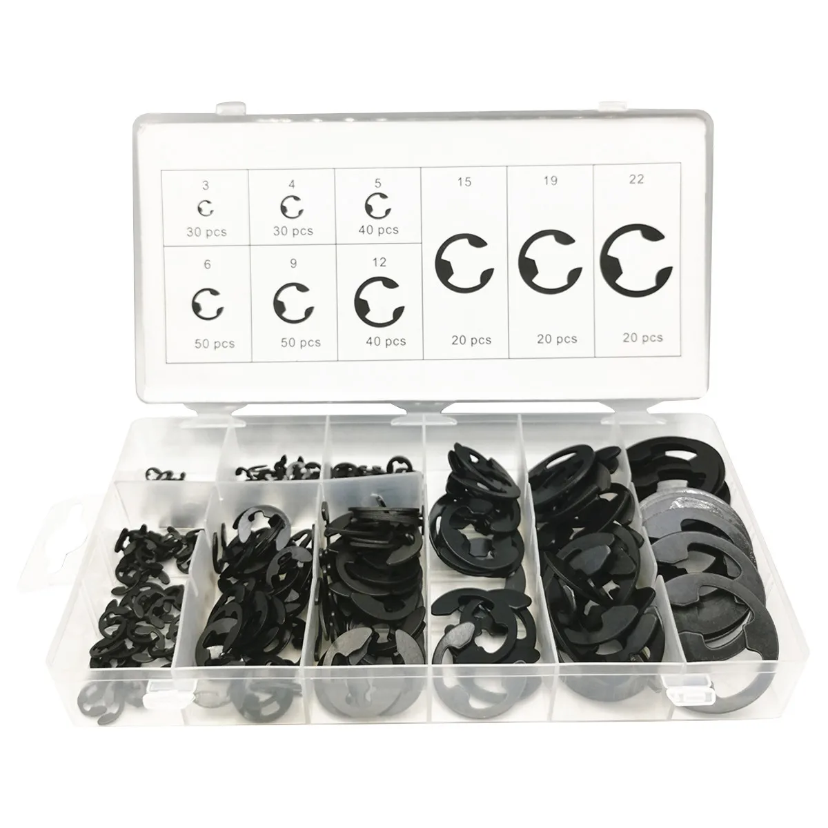 300pcs E Type Circlip Snap Retaining Rings Set Stainless Steel Carbon Steel Circlip Set For Shaft
300pcs E Type Circlip Snap Retaining Rings Set Stainless Steel Carbon Steel Circlip Set For Shaft