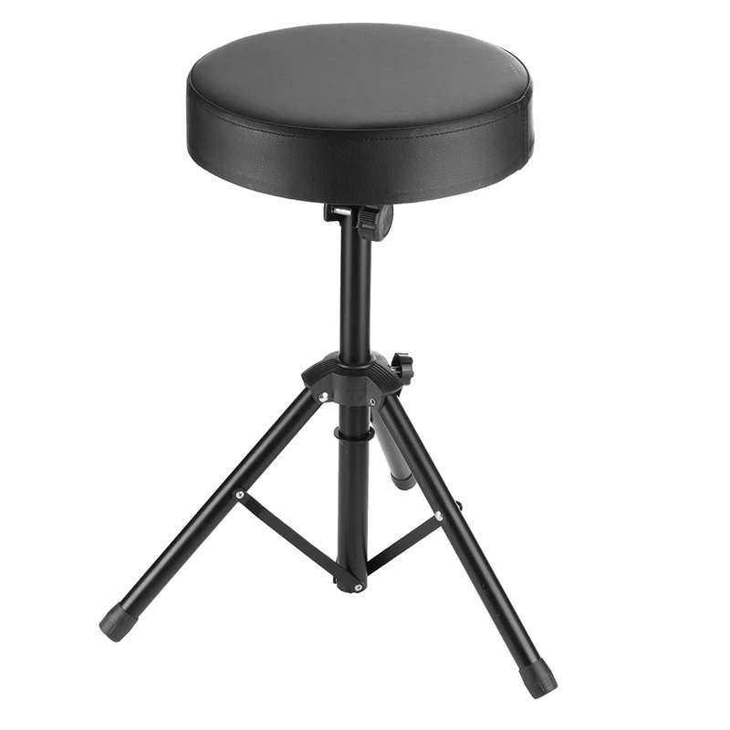 

Adjustable Drum Throne Seat Drummers Stool Stand Chair Folding Stool Rock-Band Piano Chair Seat With Comfortable Padded Stool