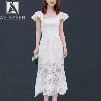 AELESEEN 2020 Spring New Runway Disigner High Quality Lace A-Line Fairy Dresses Women Elegant Ruffled Sleeve Floral Midi Dress
AELESEEN 2020 Spring New Runway Disigner High Quality Lace A-Line Fairy Dresses Women Elegant Ruffled Sleeve Floral Midi Dress
