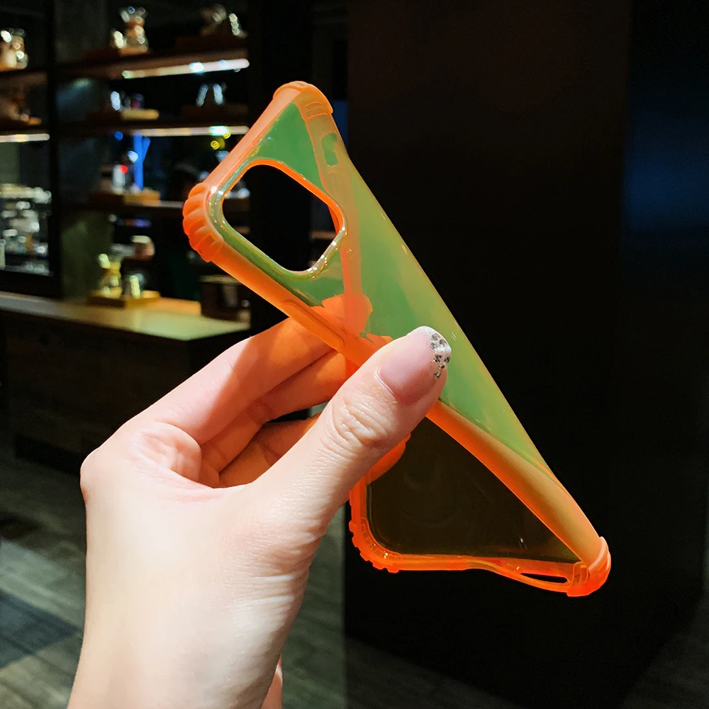 Fluorescent Solid Color Transparent Phone Case For iPhone 11 Pro Max XR X XS Max 7 8 Plus Neon Case Soft IMD Back Cover Fluorescent Solid Color Transparent Phone Case For iPhone 11 Pro Max XR X XS Max 7 8 Plus Neon Case Soft IMD Back Cover