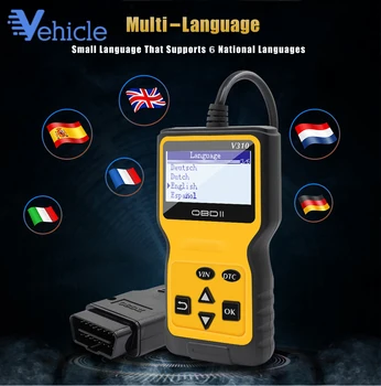 Code Reader Scanner multi-language V310 Check Engine Fault Car Speed Probe Diagnostic Tool V310 Code Scanner V310 OBD2 Scann
Code Reader Scanner multi-language V310 Check Engine Fault Car Speed Probe Diagnostic Tool V310 Code Scanner V310 OBD2 Scann